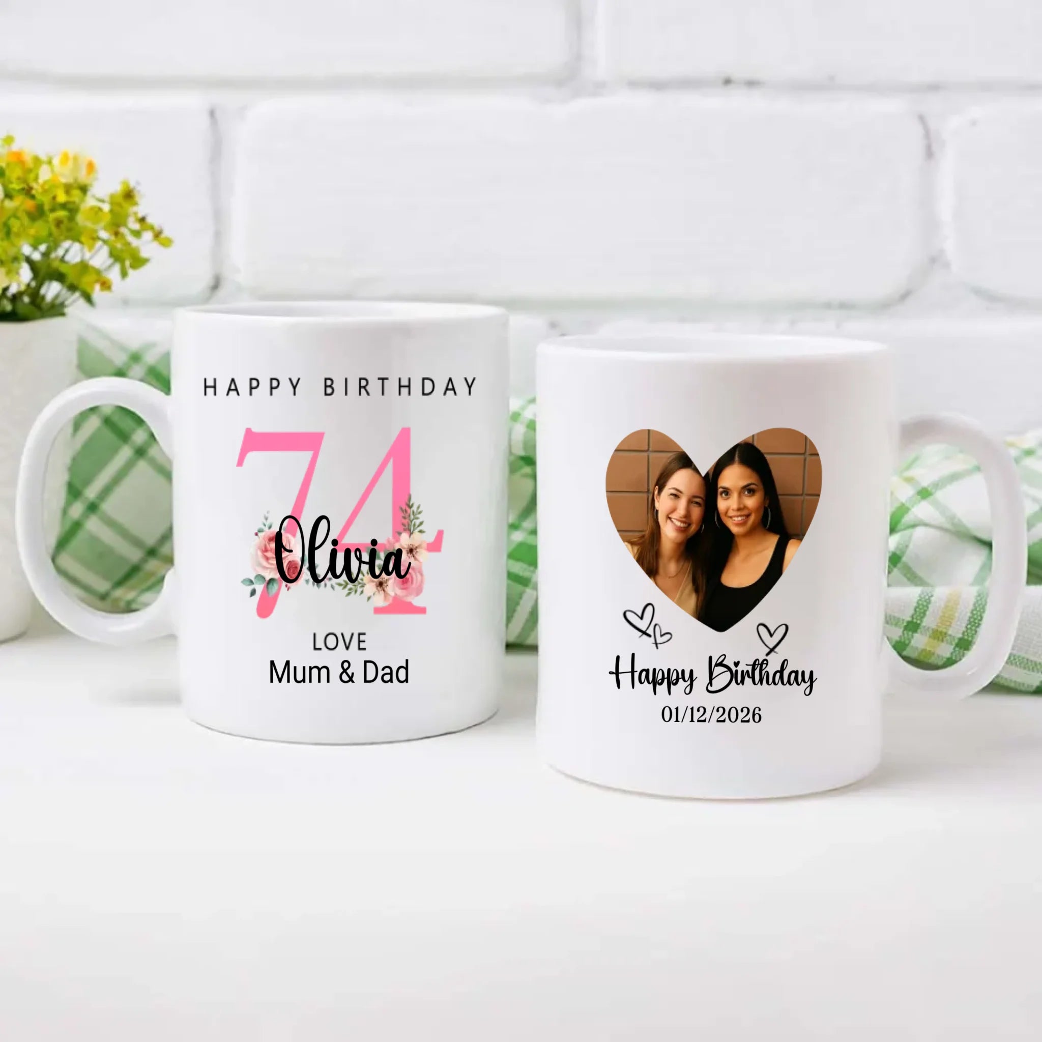 Blooming at 74th – Floral Birthday Mug for Mom or Aunt - 89Prints