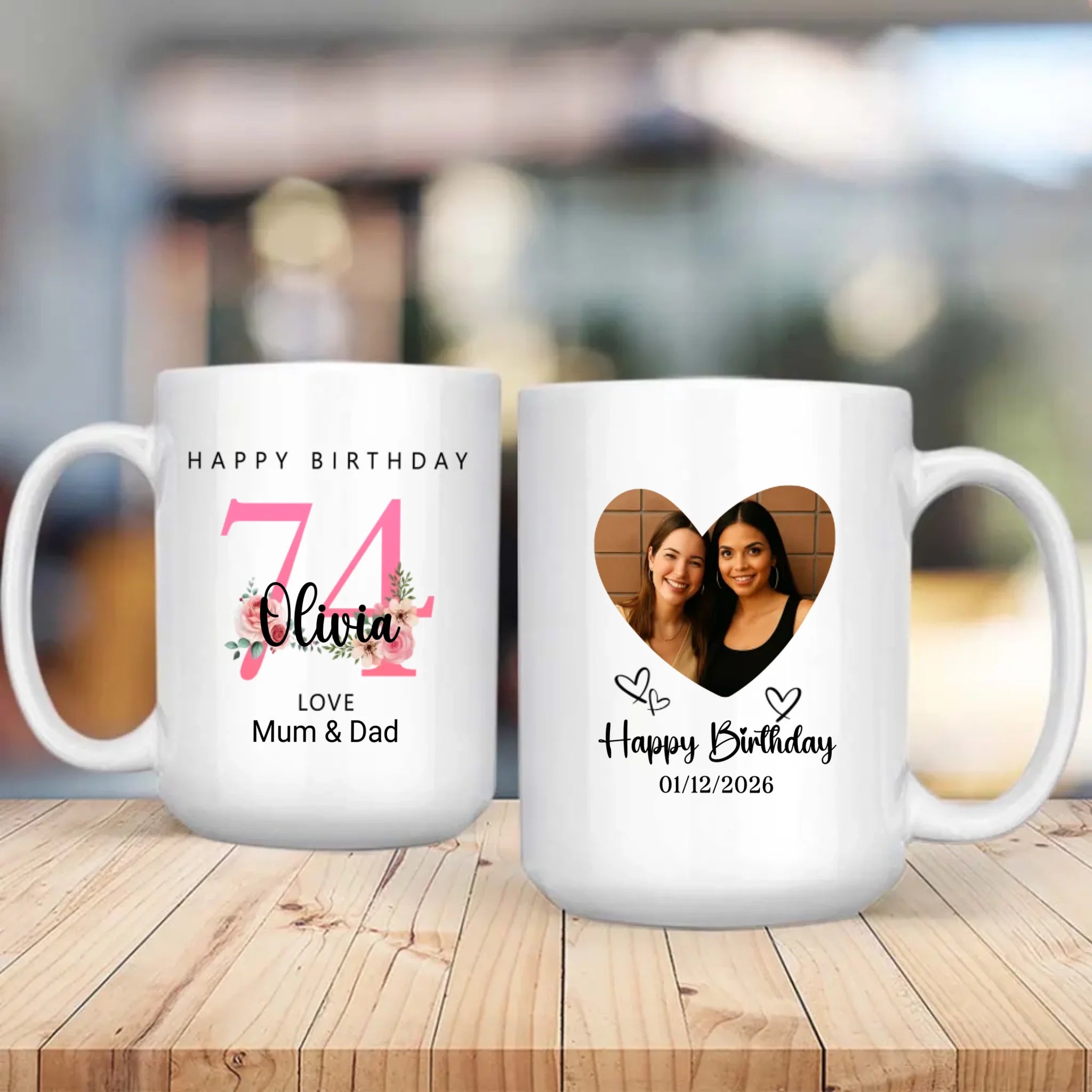 Blooming at 74th – Floral Birthday Mug for Mom or Aunt - 89Prints