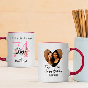 Blooming at 74th – Floral Birthday Mug for Mom or Aunt - 89Prints