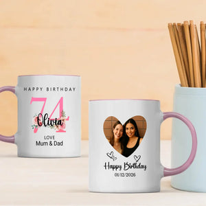 Blooming at 74th – Floral Birthday Mug for Mom or Aunt - 89Prints