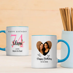 Blooming at 74th – Floral Birthday Mug for Mom or Aunt - 89Prints
