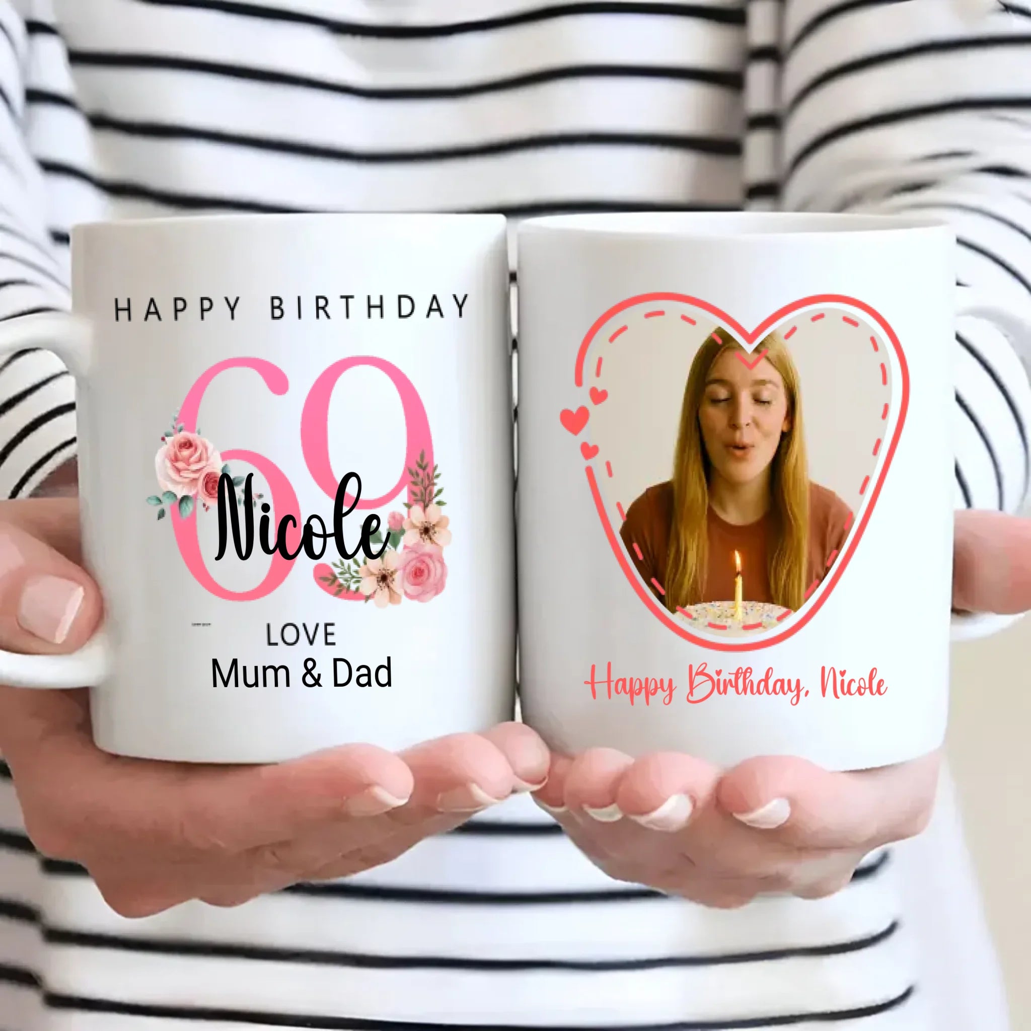 Blooming Sixty-Nine – Custom Floral Mug for Joyful Hearts - 89Prints