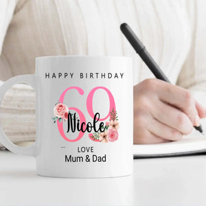 Blooming Sixty-Nine – Custom Floral Mug for Joyful Hearts - 89Prints