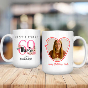 Blooming Sixty-Nine – Custom Floral Mug for Joyful Hearts - 89Prints