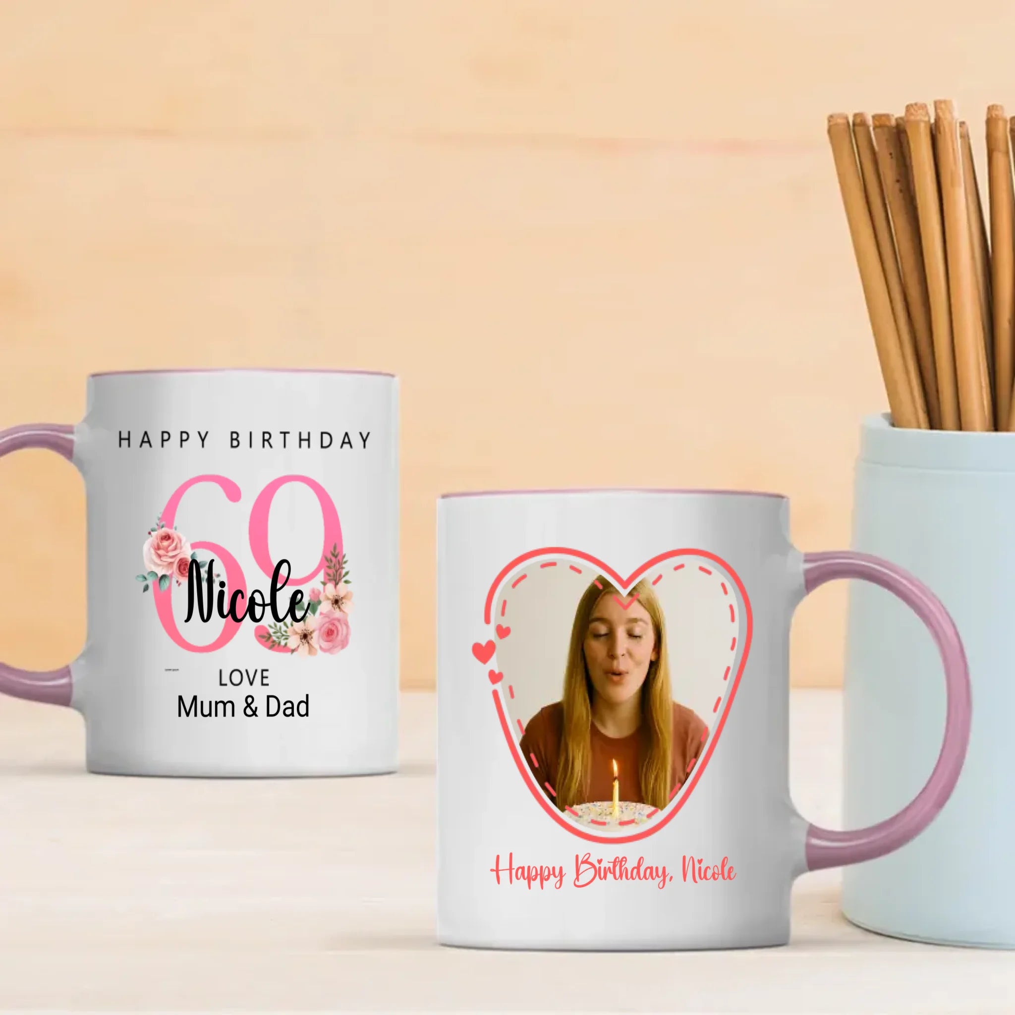 Blooming Sixty-Nine – Custom Floral Mug for Joyful Hearts - 89Prints