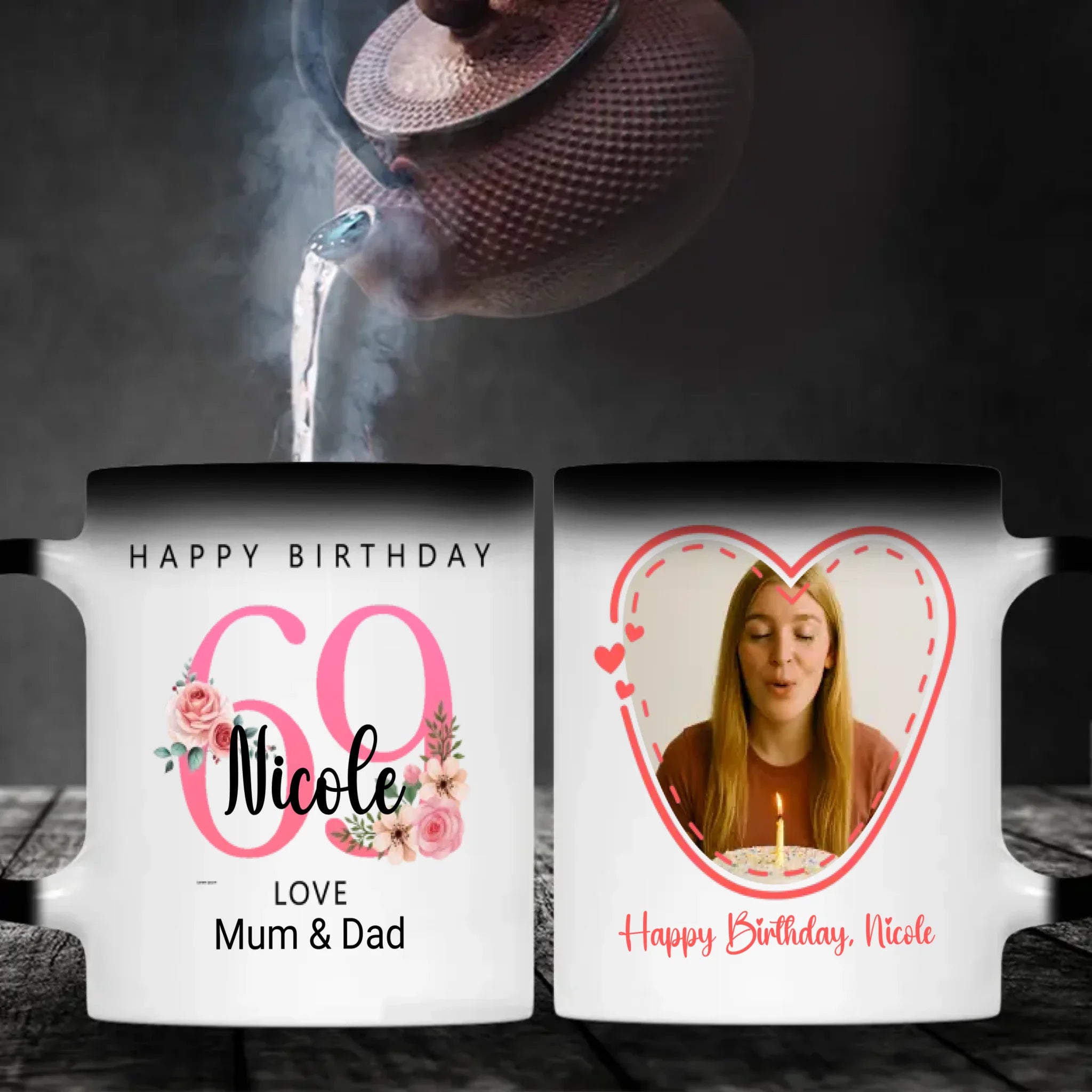 Blooming Sixty-Nine – Custom Floral Mug for Joyful Hearts - 89Prints