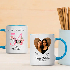 54 Years Loved – Personalized Birthday Mug with Heart | 89Prints