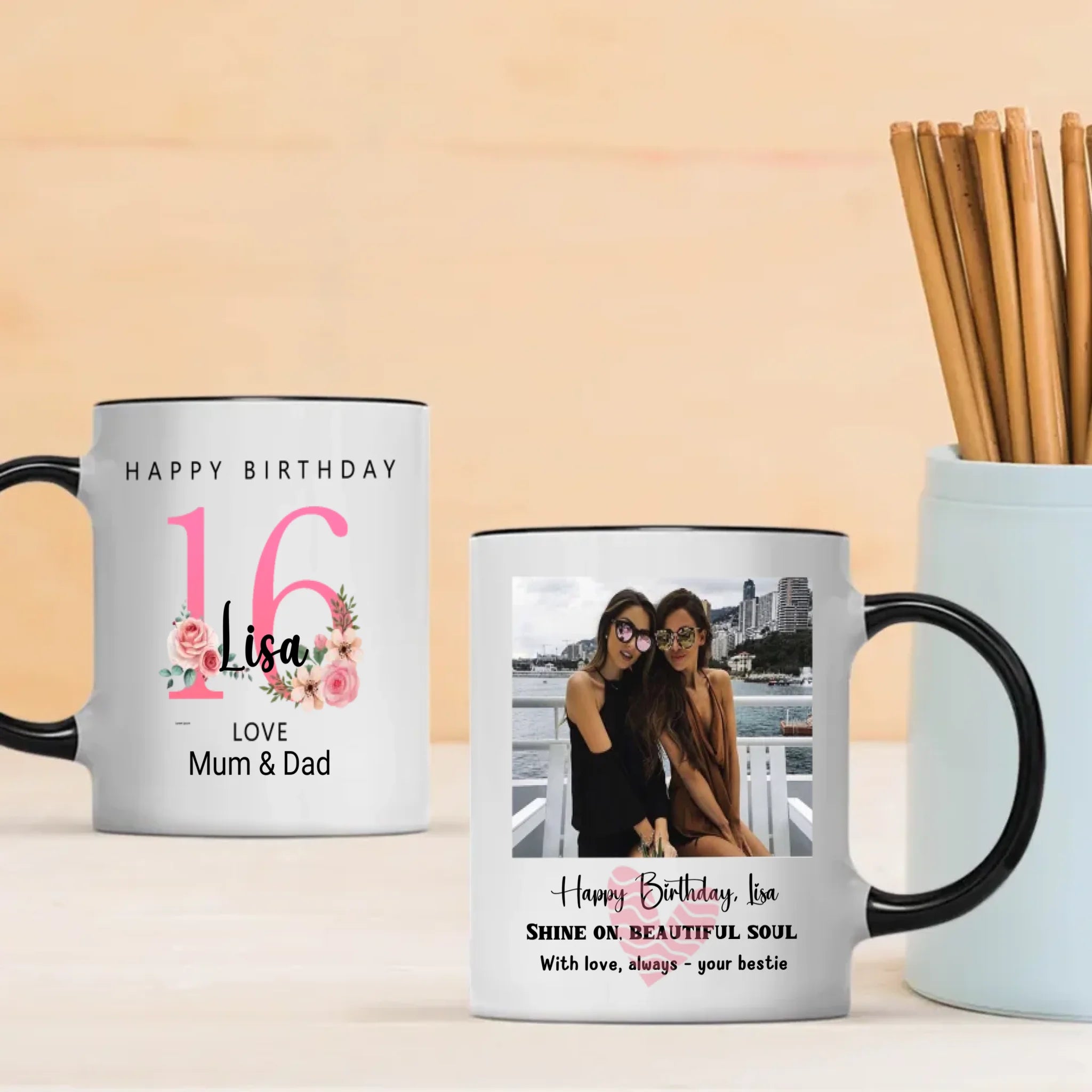 Sixteen and Shining – Personalized Birthday Mug | 89Prints
