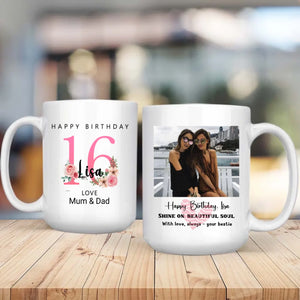 Sixteen and Shining – Personalized Birthday Mug | 89Prints