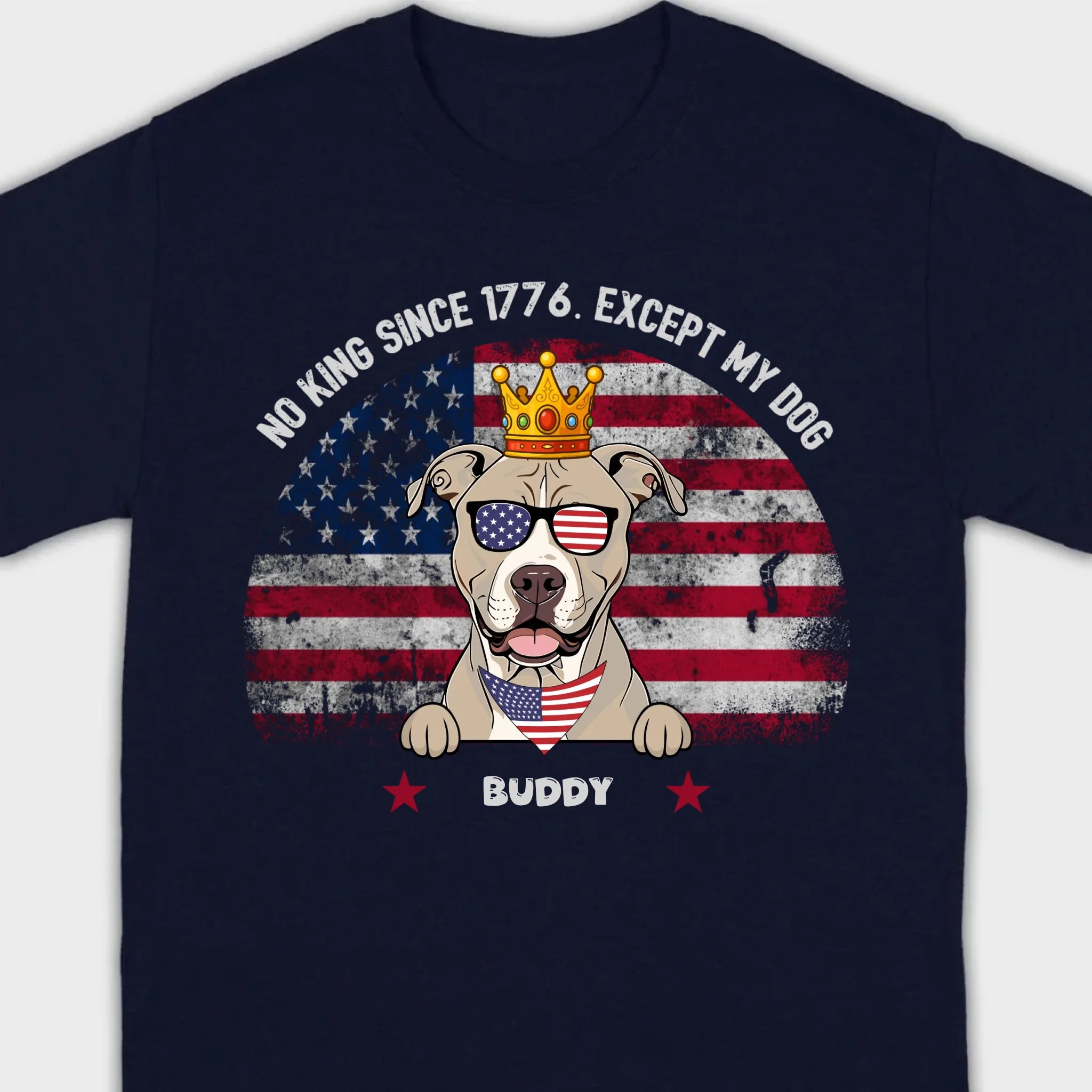 Custom No Kings Since 1776 Shirt – Personalized Dog Lover Tee | 89Prints