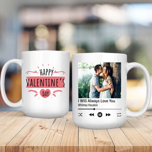 Personalized Happy Valentine Couple Mug with Photo A Romantic Gift Perfect for Couples - 89Prints