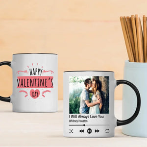 Personalized Happy Valentine Couple Mug with Photo A Romantic Gift Perfect for Couples - 89Prints