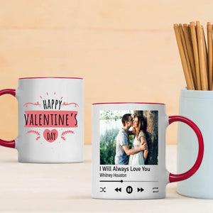 Personalized Happy Valentine Couple Mug with Photo A Romantic Gift Perfect for Couples - 89Prints