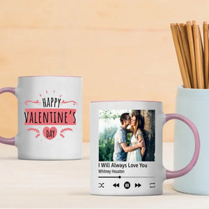Personalized Happy Valentine Couple Mug with Photo A Romantic Gift Perfect for Couples - 89Prints