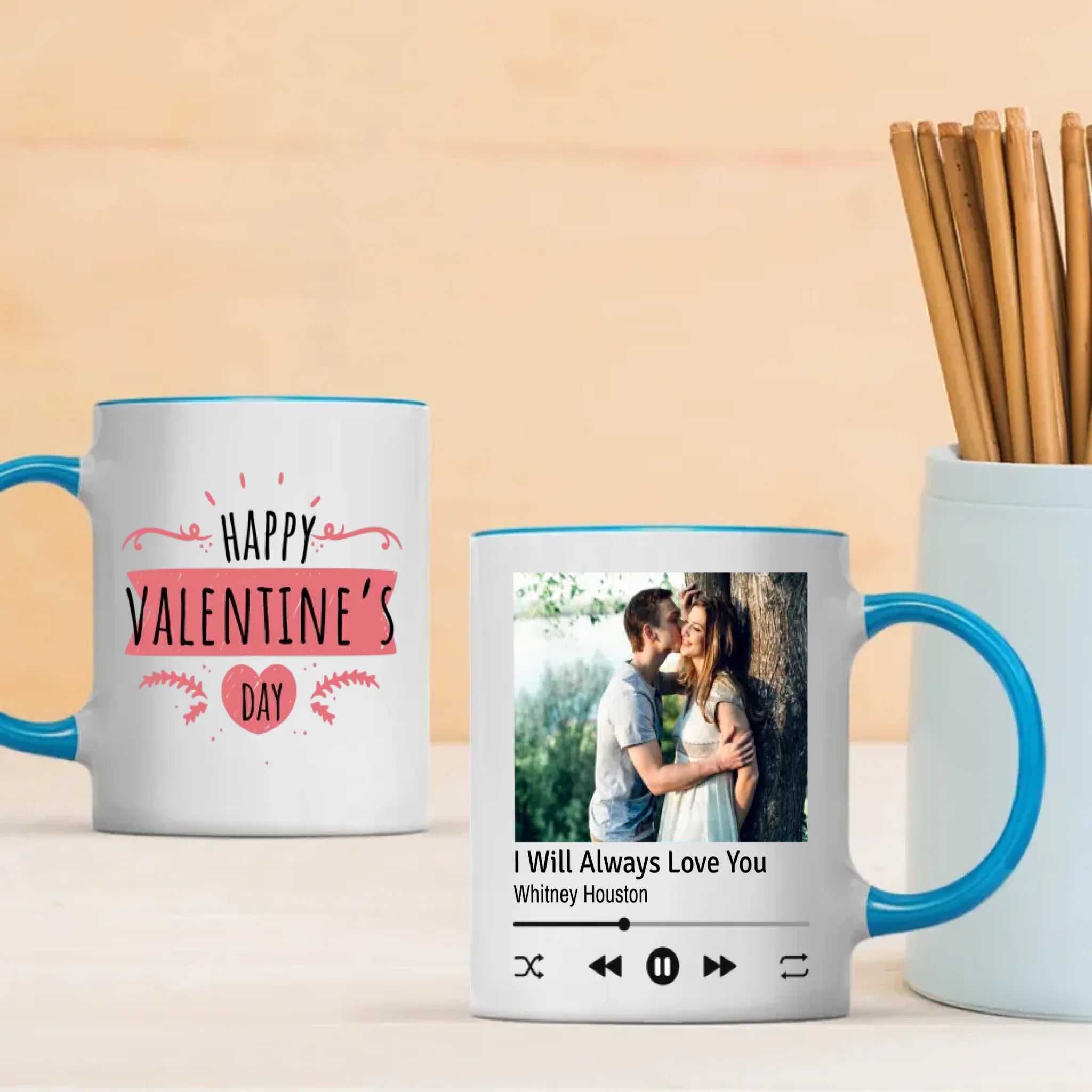 Personalized Happy Valentine Couple Mug with Photo A Romantic Gift Perfect for Couples - 89Prints
