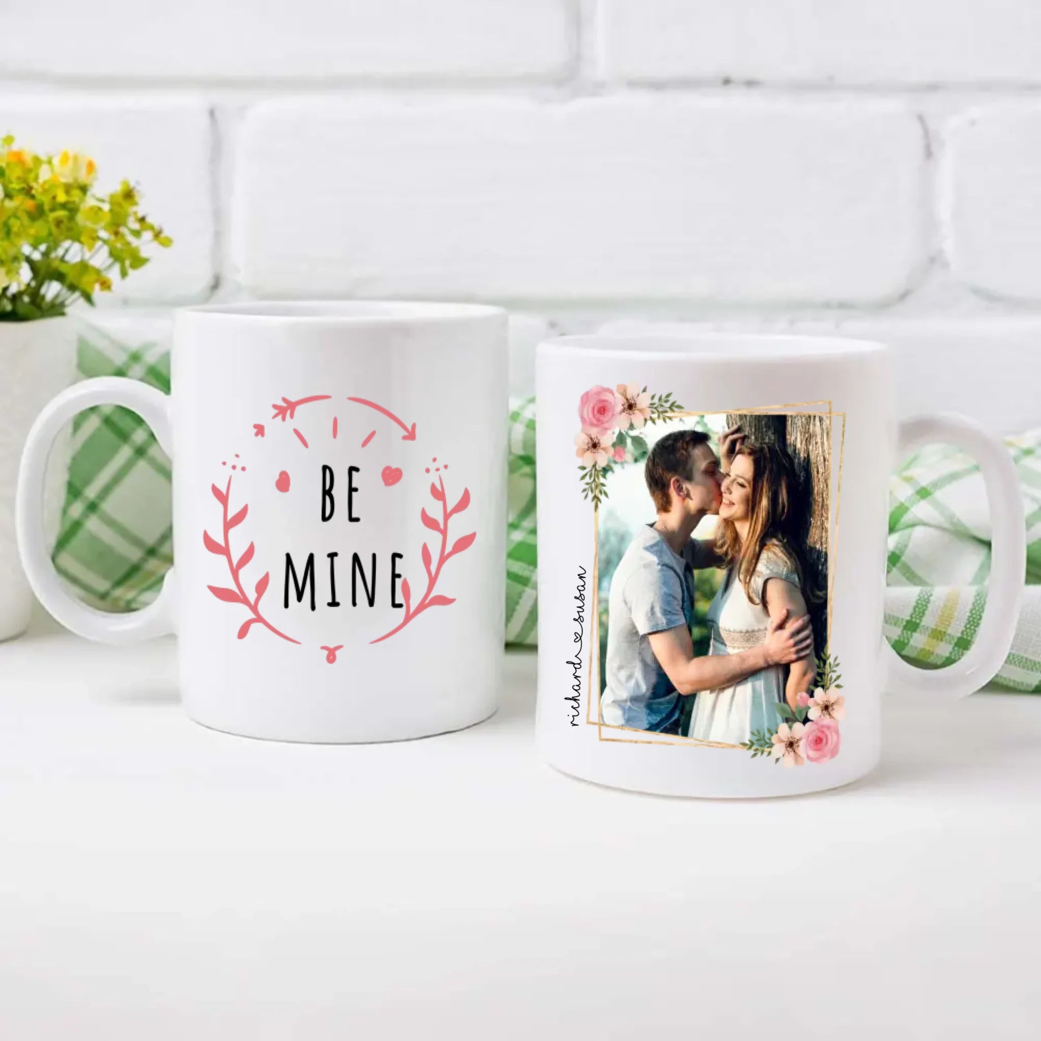 Be Mine Couple Mug with Custom Photo A Romantic Personalized Gift for Your Loved One - 89Prints