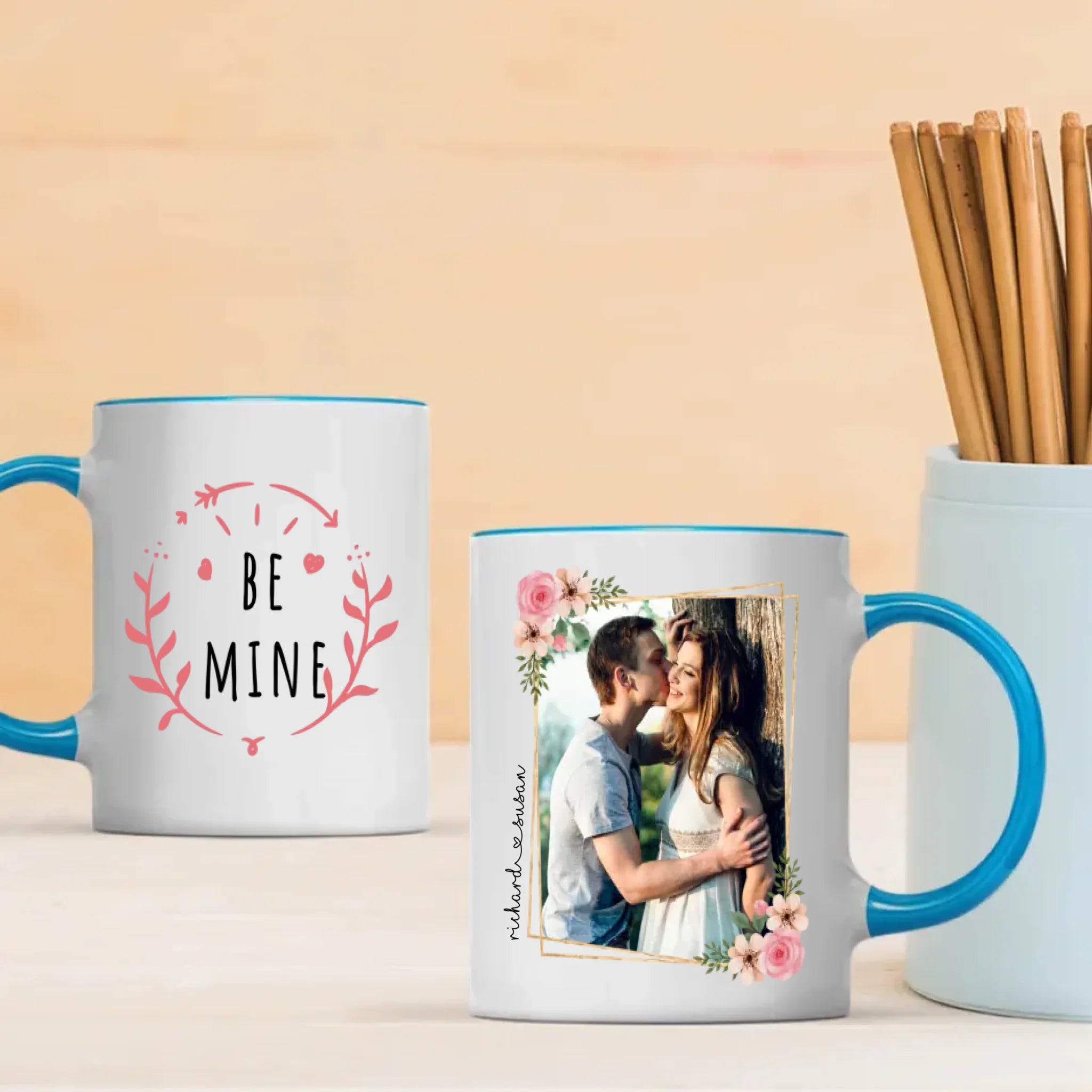 Be Mine Couple Mug with Custom Photo A Romantic Personalized Gift for Your Loved One - 89Prints