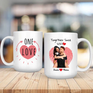 One Love and Together Since Couple Photo Mug A Custom Romantic Gift for Couples  -  89Prints