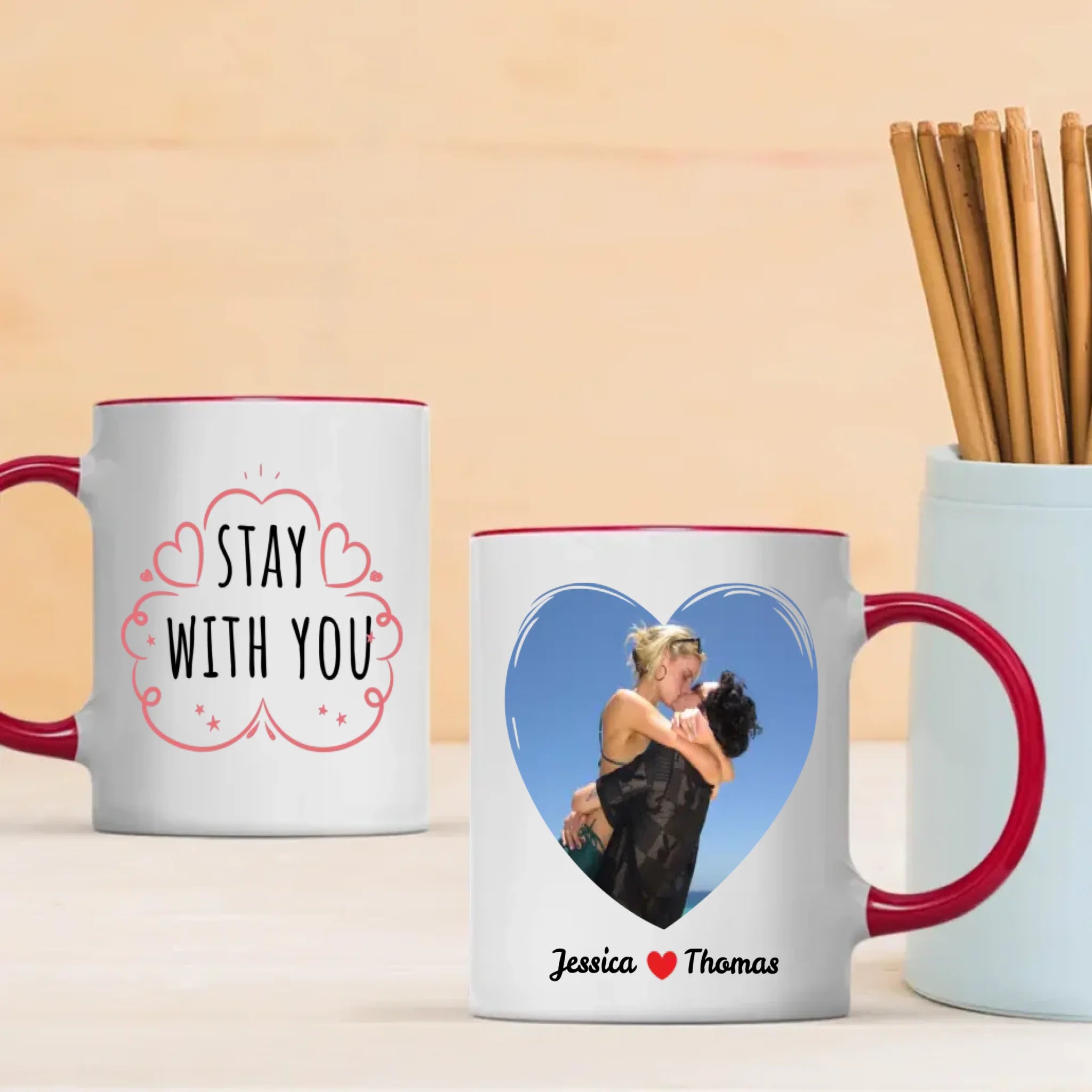 Stay With You Couple Mug Personalized Magic Photo Mug A Unique Gift for Couples - 89Prints