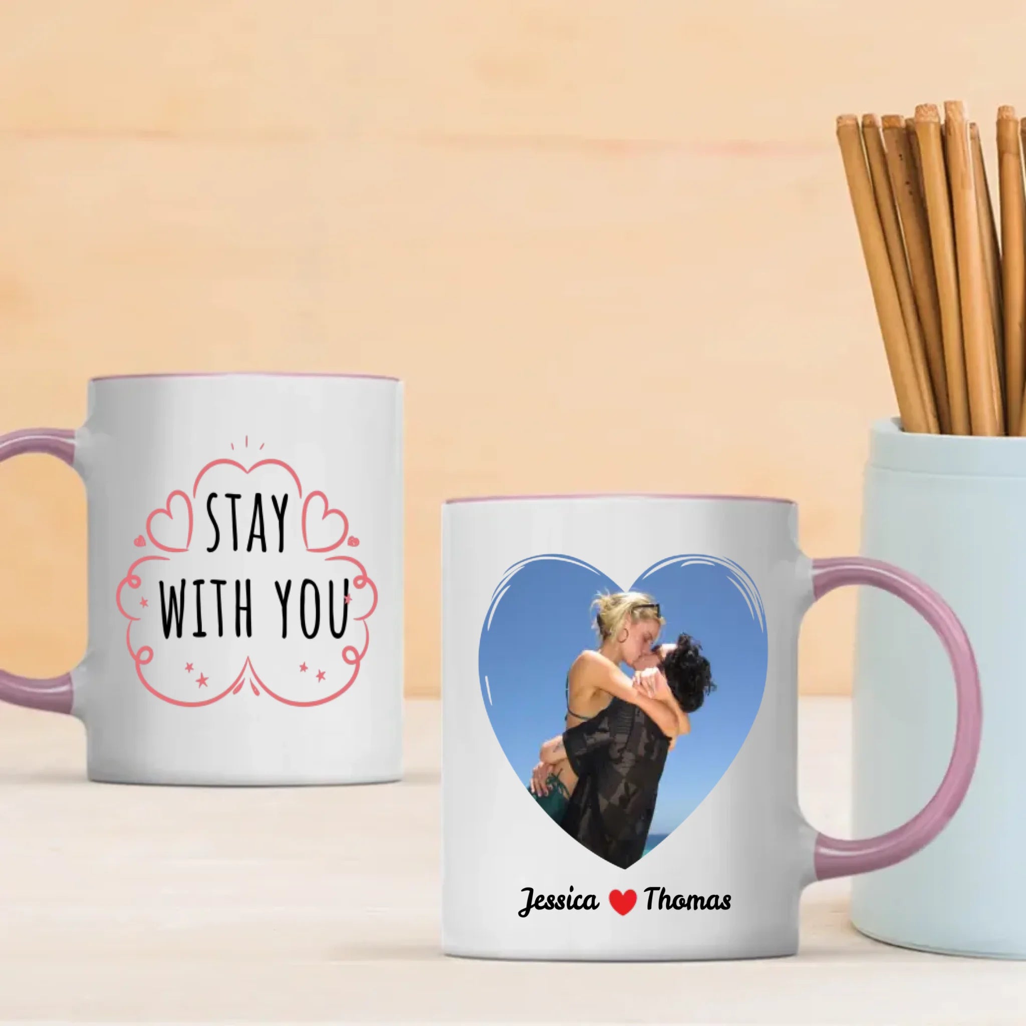Stay With You Couple Mug Personalized Magic Photo Mug A Unique Gift for Couples - 89Prints