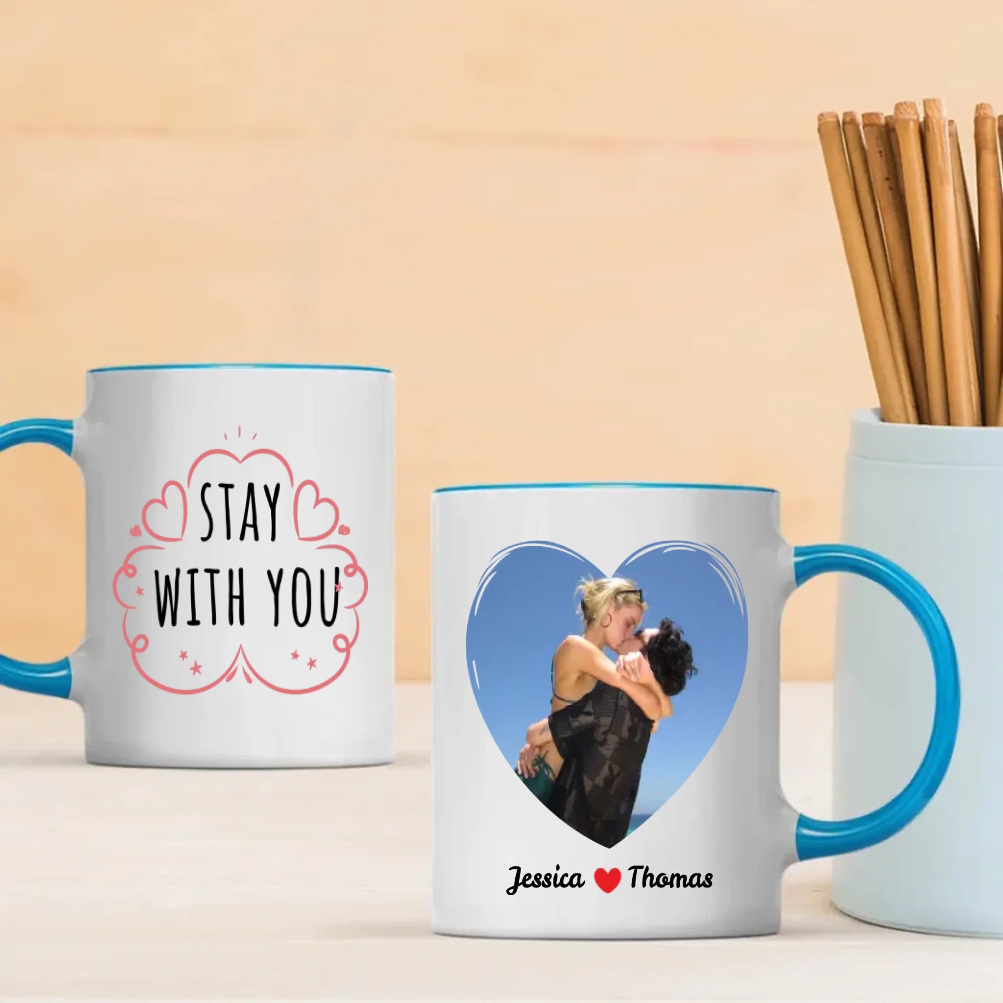 Stay With You Couple Mug Personalized Magic Photo Mug A Unique Gift for Couples - 89Prints