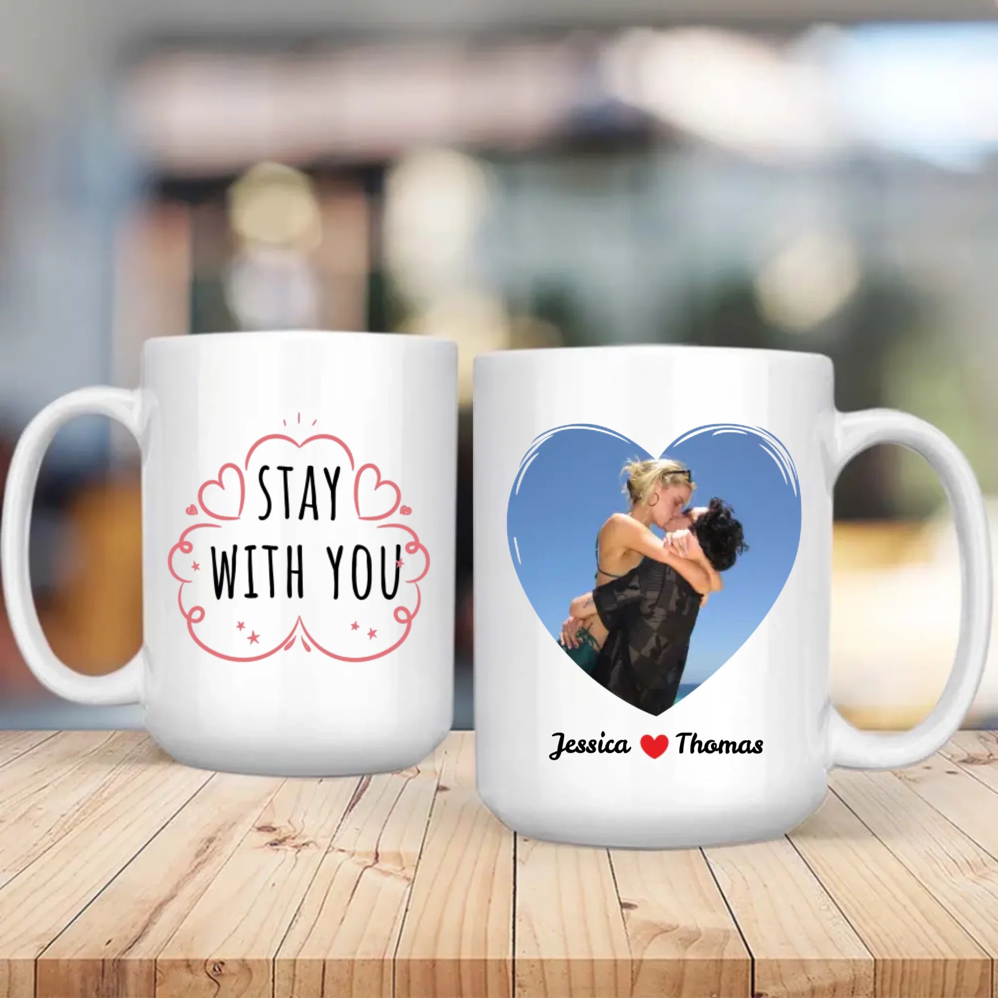 Stay With You Couple Mug Personalized Magic Photo Mug A Unique Gift for Couples - 89Prints