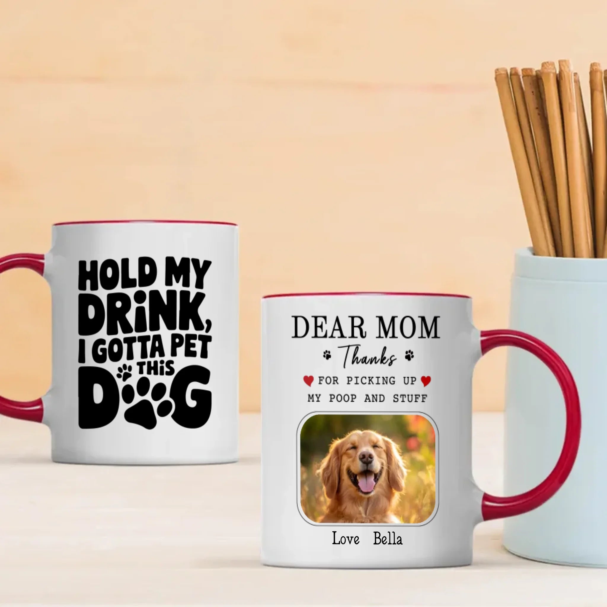 Funny Dog Mom Mug – Dear Mom, Thanks for Picking Up My Poop – 89Prints