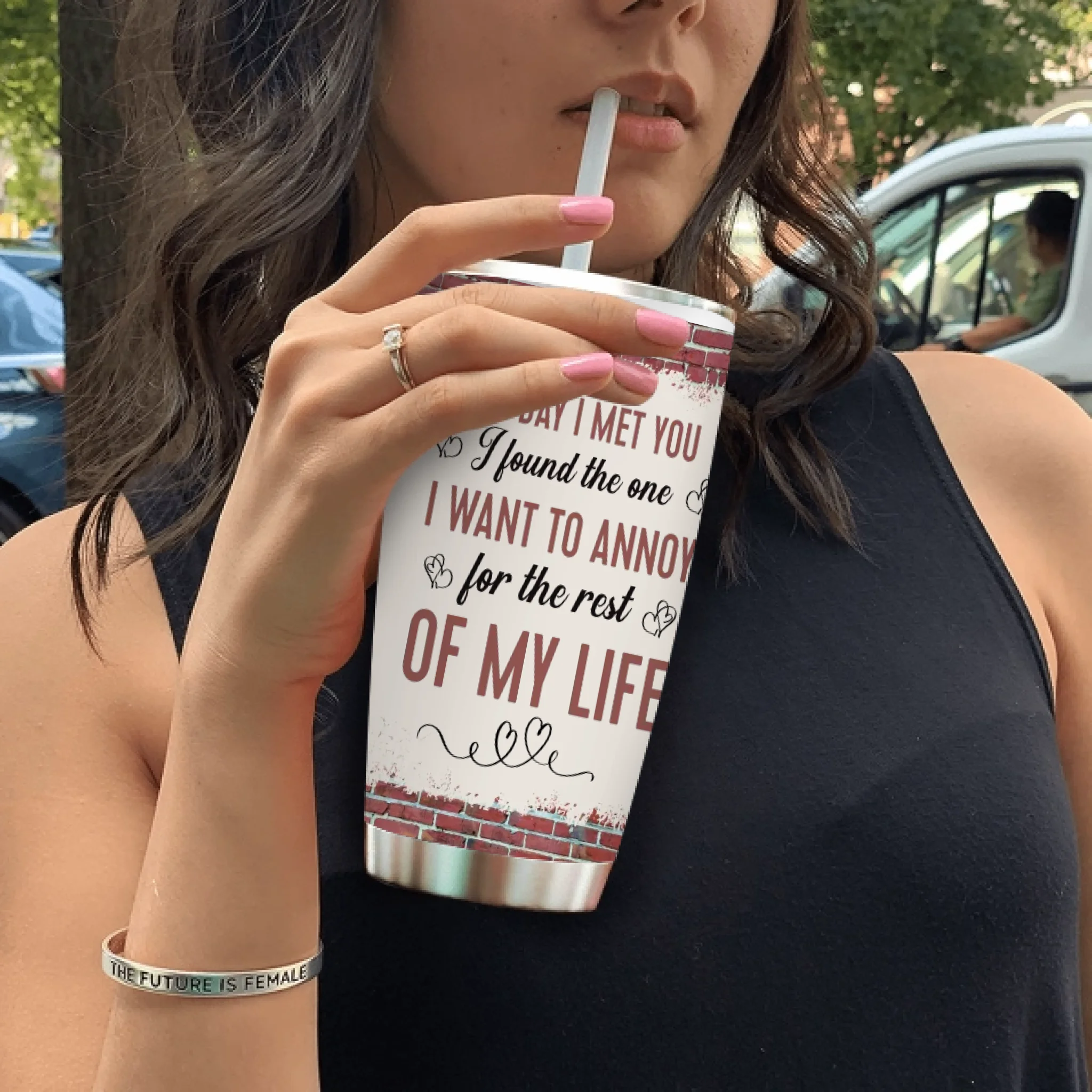 Personalized Tumbler with Names & Photo - To My Beloved Spouse - 89Prints