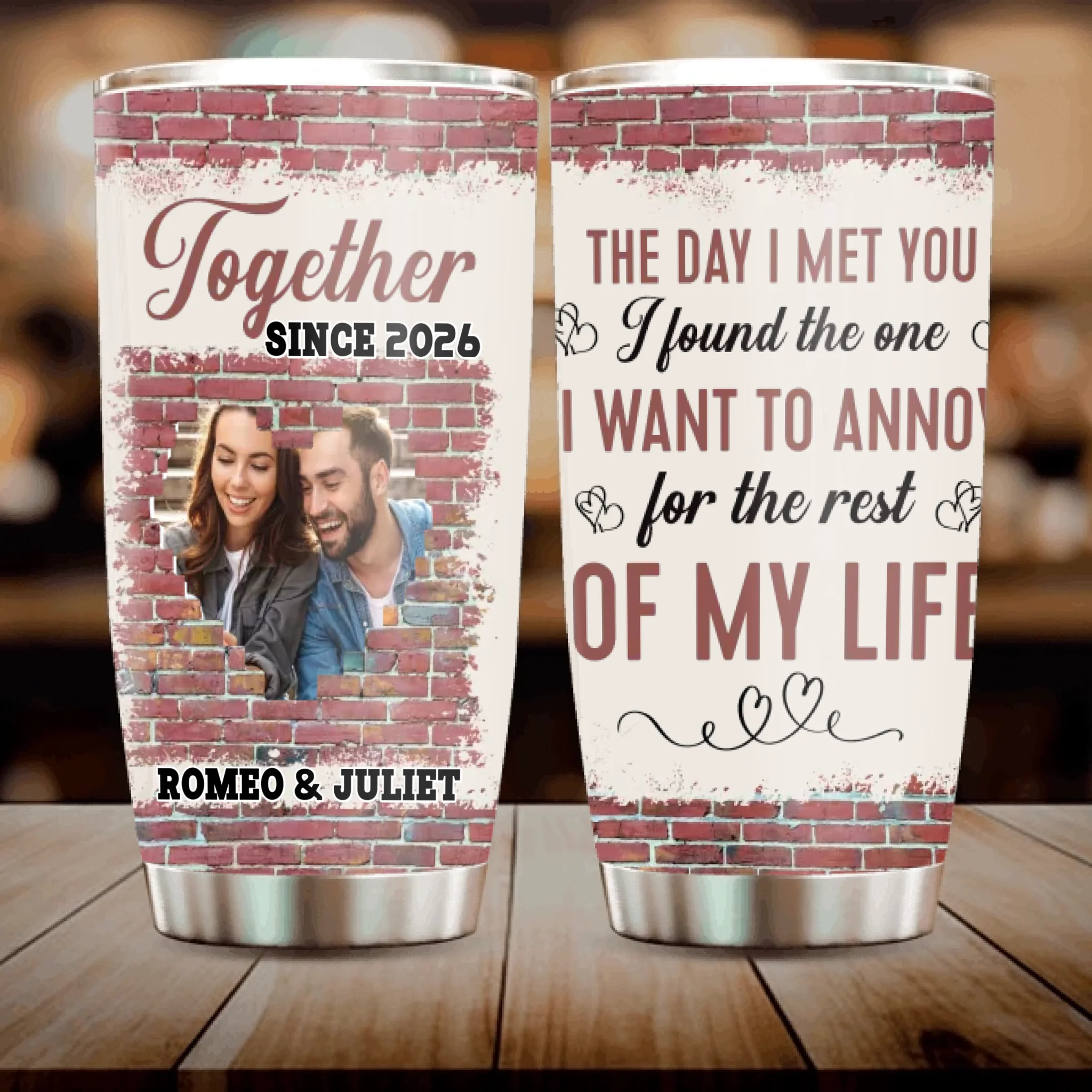 Personalized Tumbler with Names & Photo - To My Beloved Spouse - 89Prints