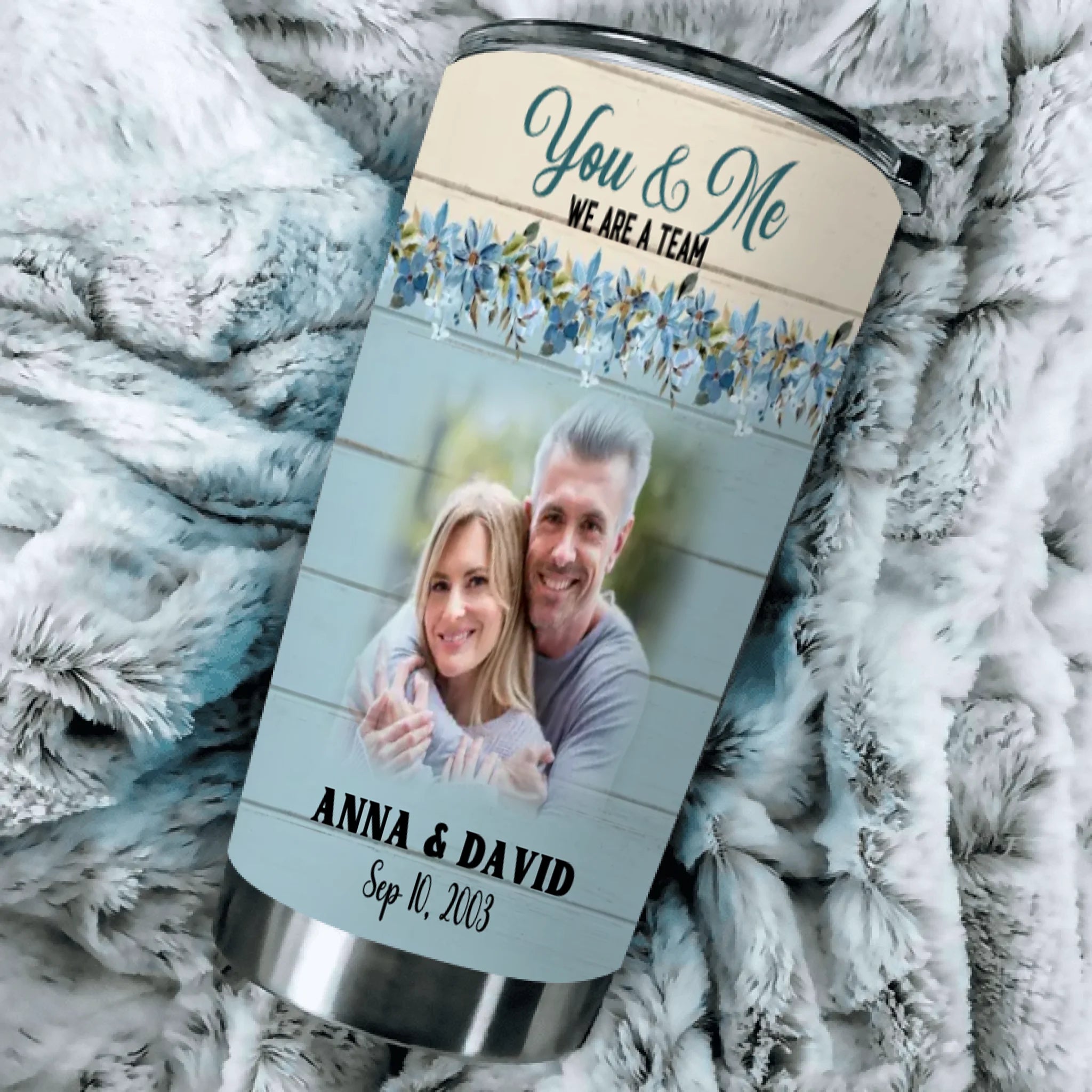 Husband and Wife Tumbler – You & Me Custom Gift with Names and Picture - 89Prints