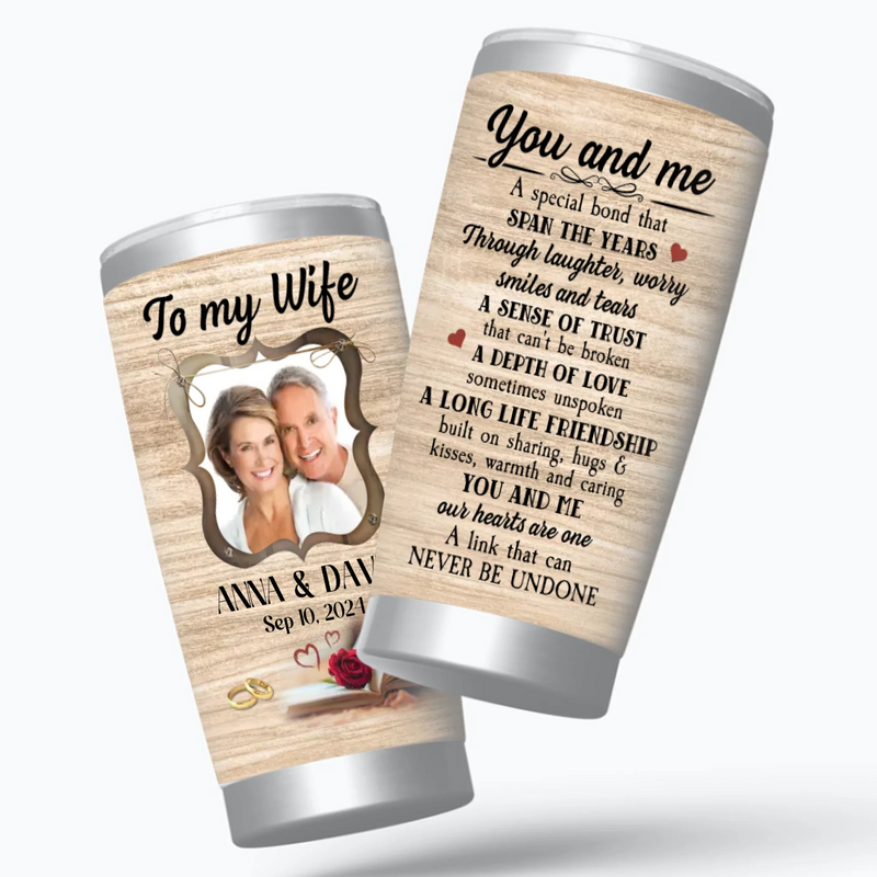 To My Wife Personalized Tumbler – You & Me Anniversary Gift - 89Prints