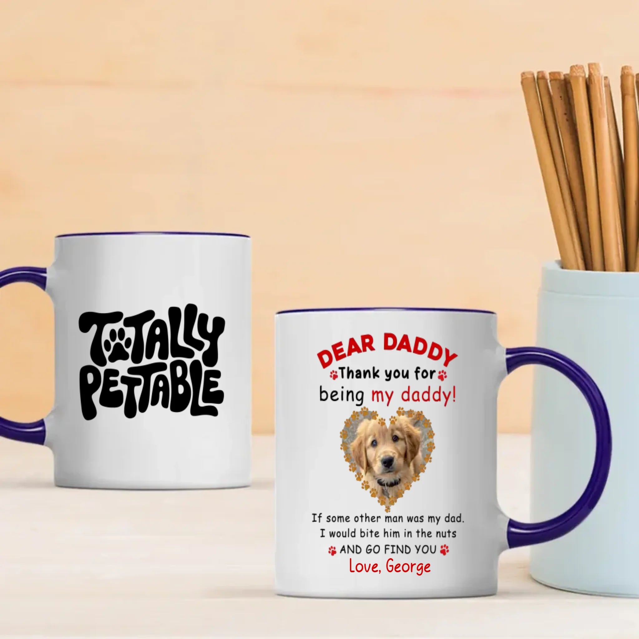 Cute Personalized Gift from the Dog – Thank You for Being My Daddy Mug – 89Prints