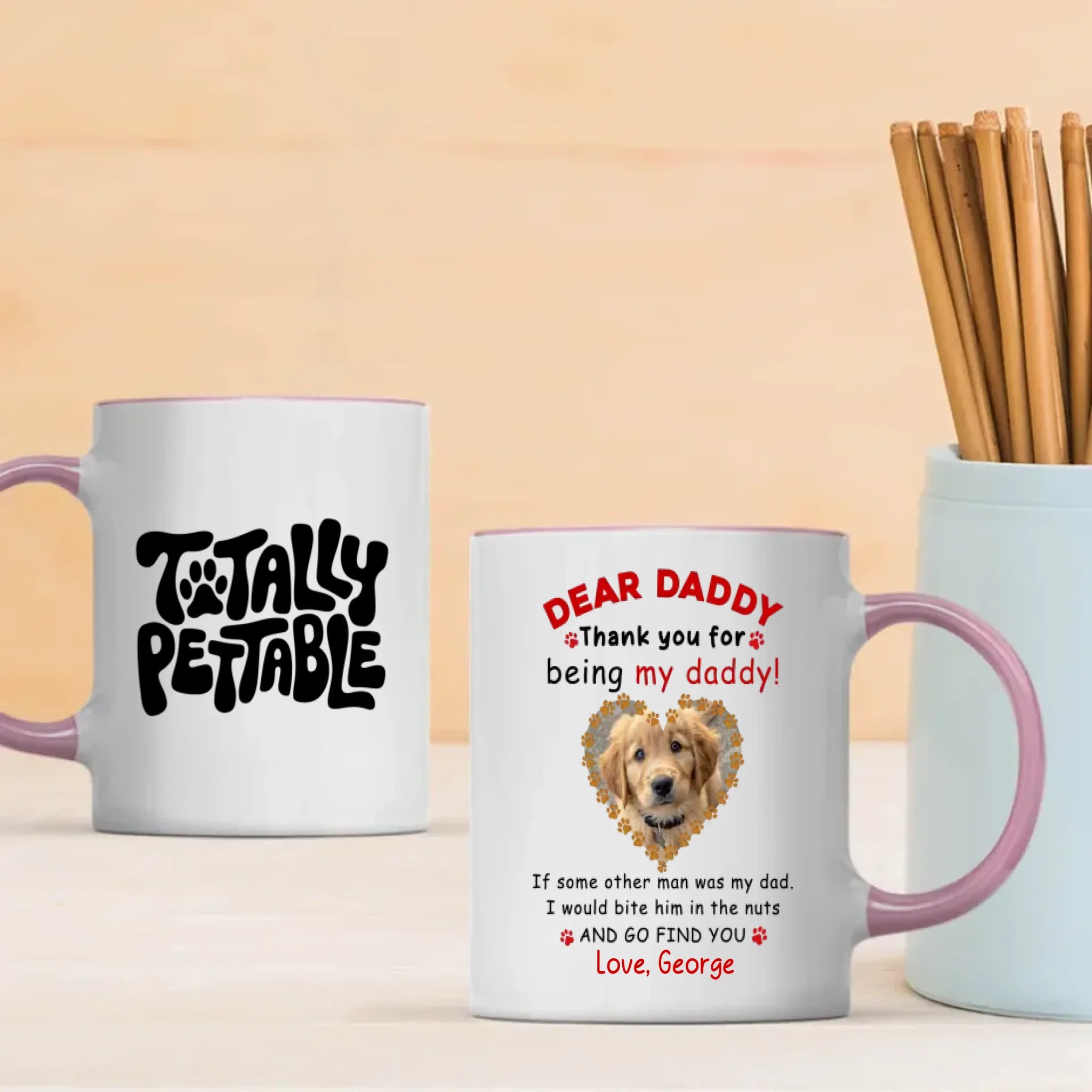 Cute Personalized Gift from the Dog – Thank You for Being My Daddy Mug – 89Prints