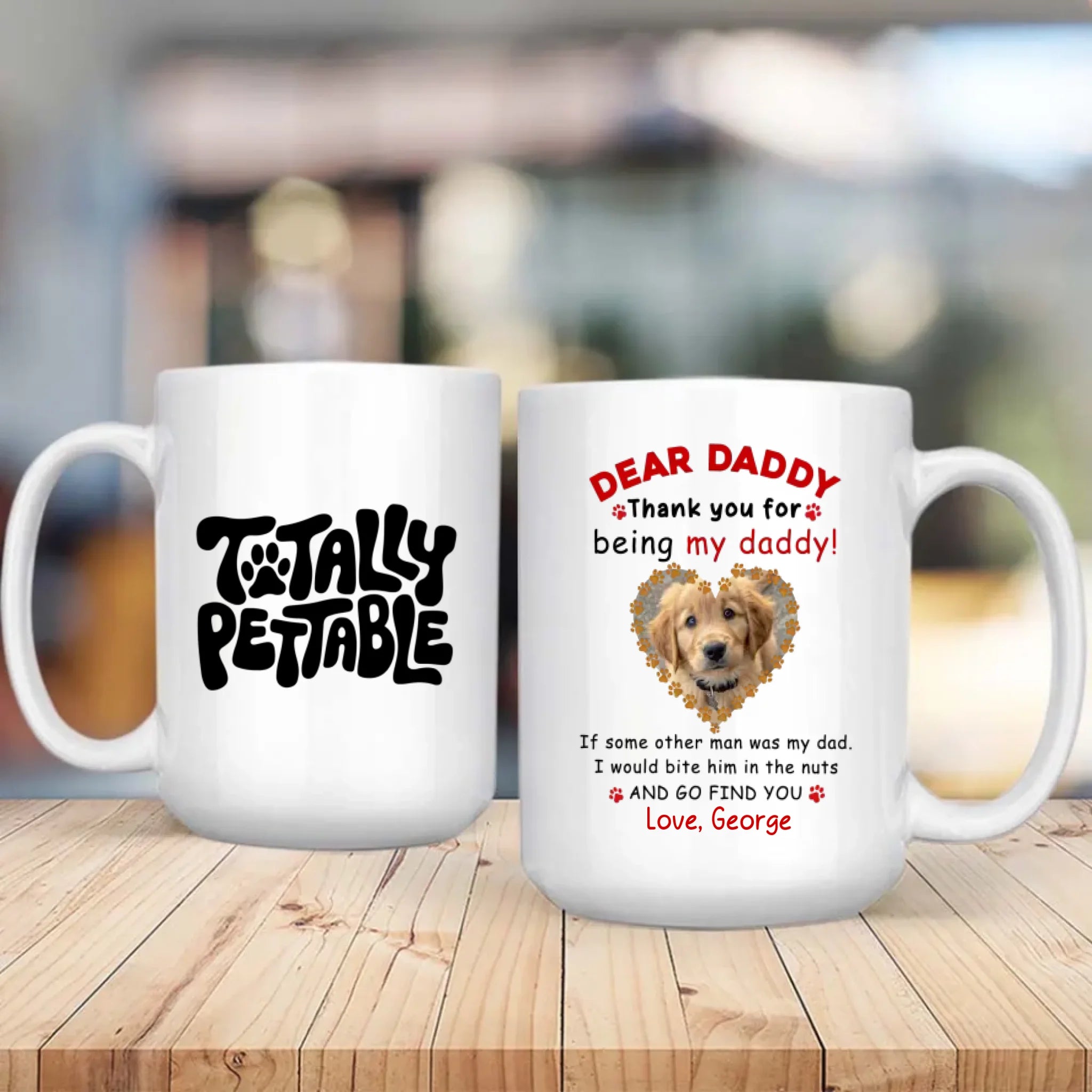 Cute Personalized Gift from the Dog – Thank You for Being My Daddy Mug – 89Prints