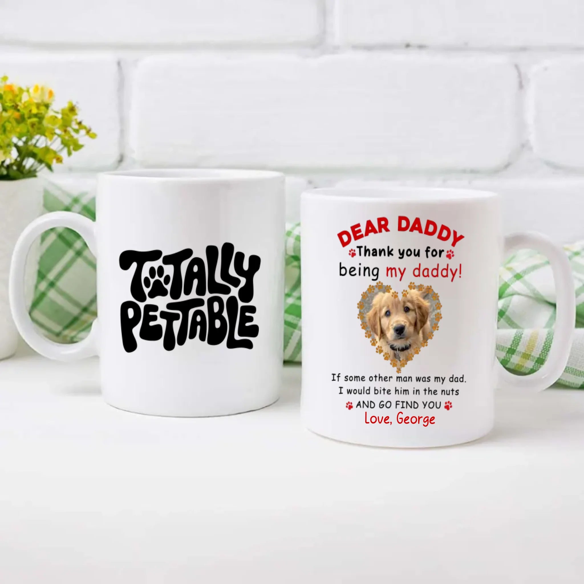 Cute Personalized Gift from the Dog – Thank You for Being My Daddy Mug – 89Prints