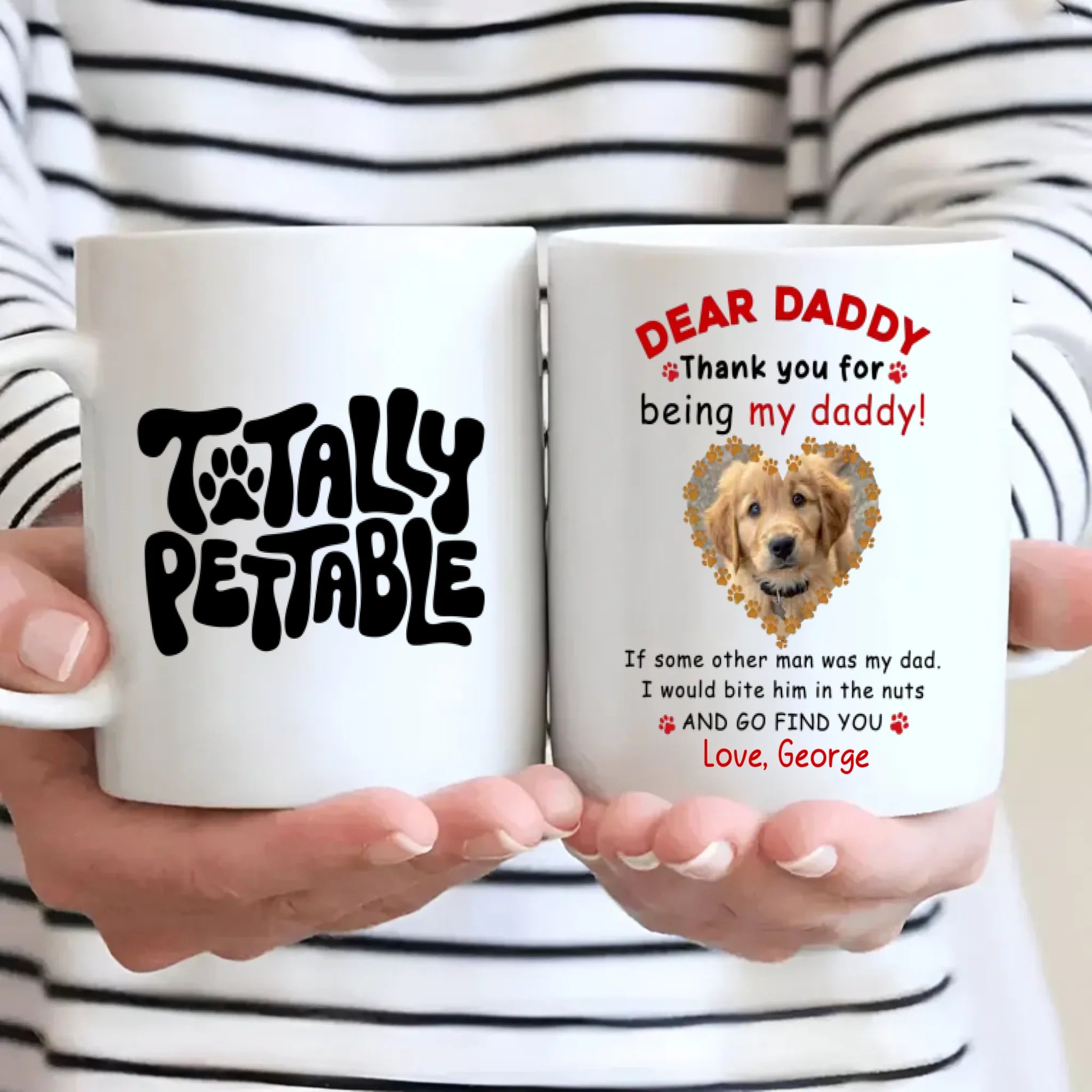 Cute Personalized Gift from the Dog – Thank You for Being My Daddy Mug – 89Prints