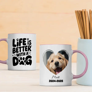 Personalized Dog Memorial Mug – Life Is Better with a Dog – Heartfelt Tribute Gift – 89Prints