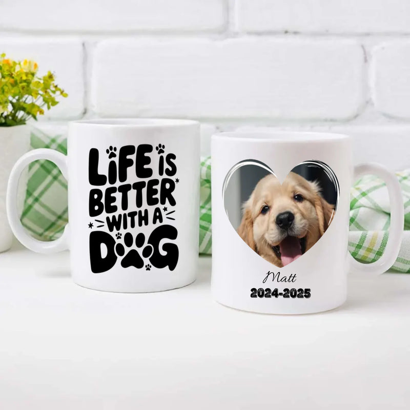 Personalized Dog Memorial Mug – Life Is Better with a Dog – Heartfelt Tribute Gift – 89Prints