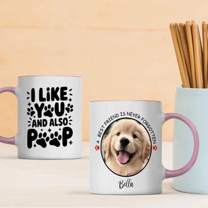 Cute Personalized Dog Mug – “I Like You and Also Poop” – A Best Friend Is Never Forgotten – 89Prints