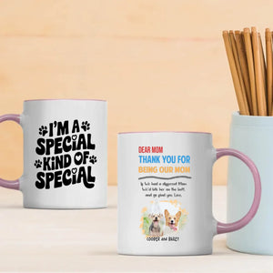 Cute Personalized Dog Mom Mug – Dear Mom, Thank You for Being Our Mom – 89Prints