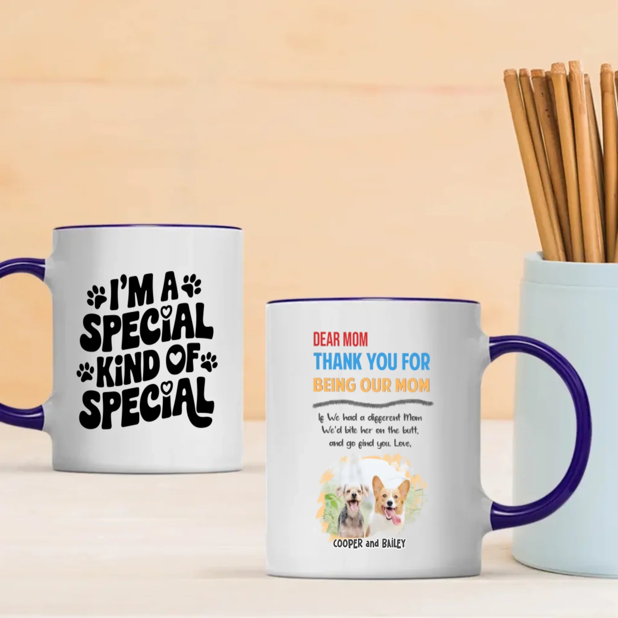 Cute Personalized Dog Mom Mug – Dear Mom, Thank You for Being Our Mom – 89Prints