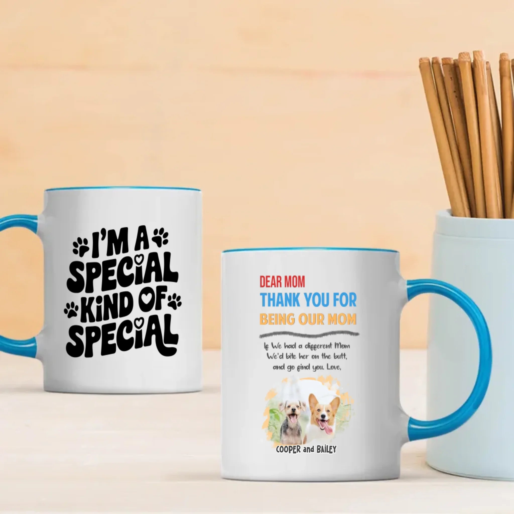 Cute Personalized Dog Mom Mug – Dear Mom, Thank You for Being Our Mom – 89Prints