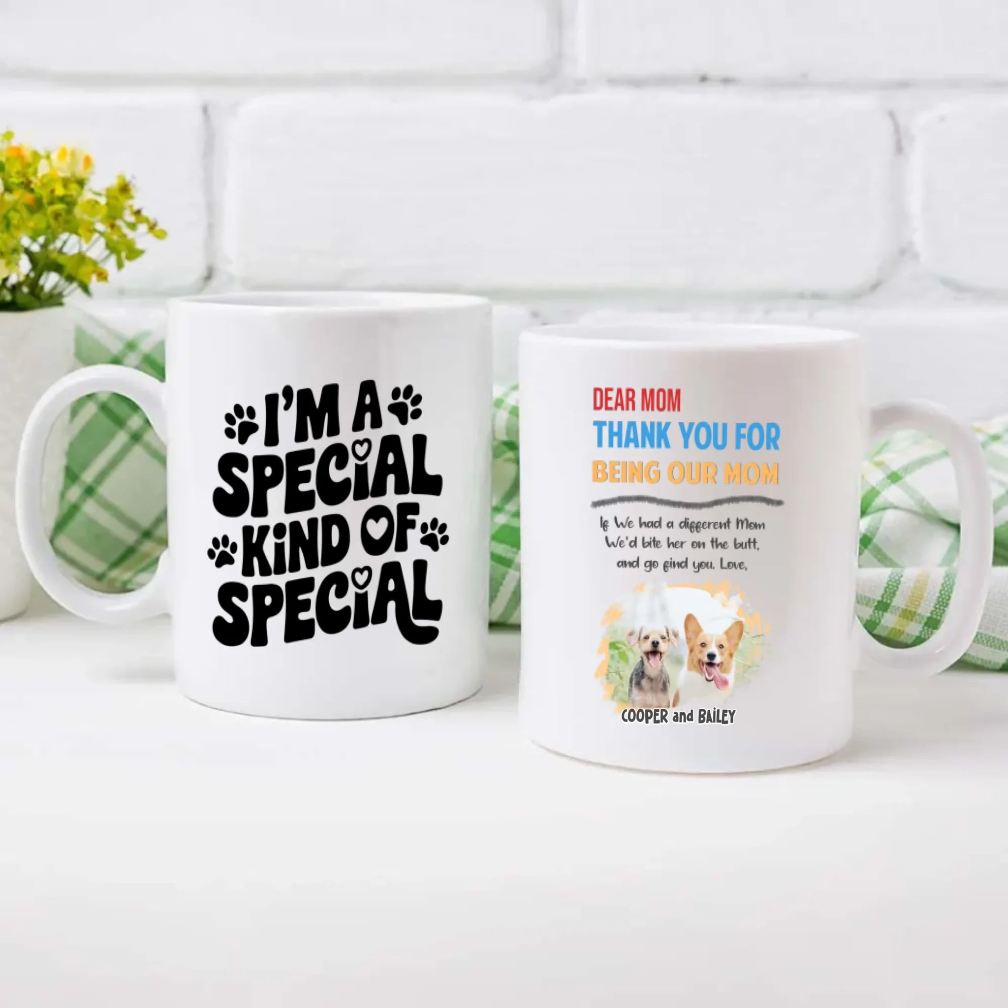 Cute Personalized Dog Mom Mug – Dear Mom, Thank You for Being Our Mom – 89Prints