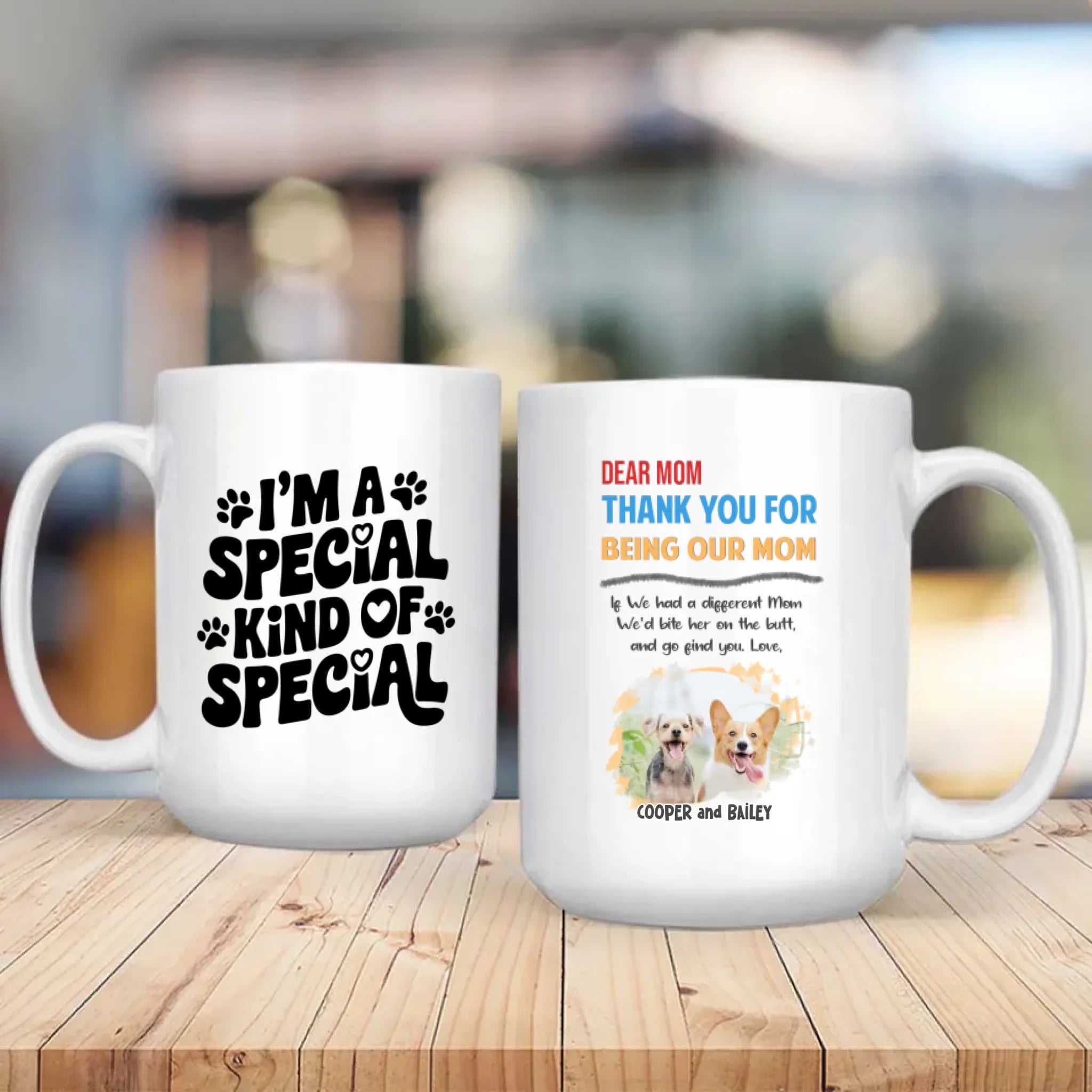 Cute Personalized Dog Mom Mug – Dear Mom, Thank You for Being Our Mom – 89Prints