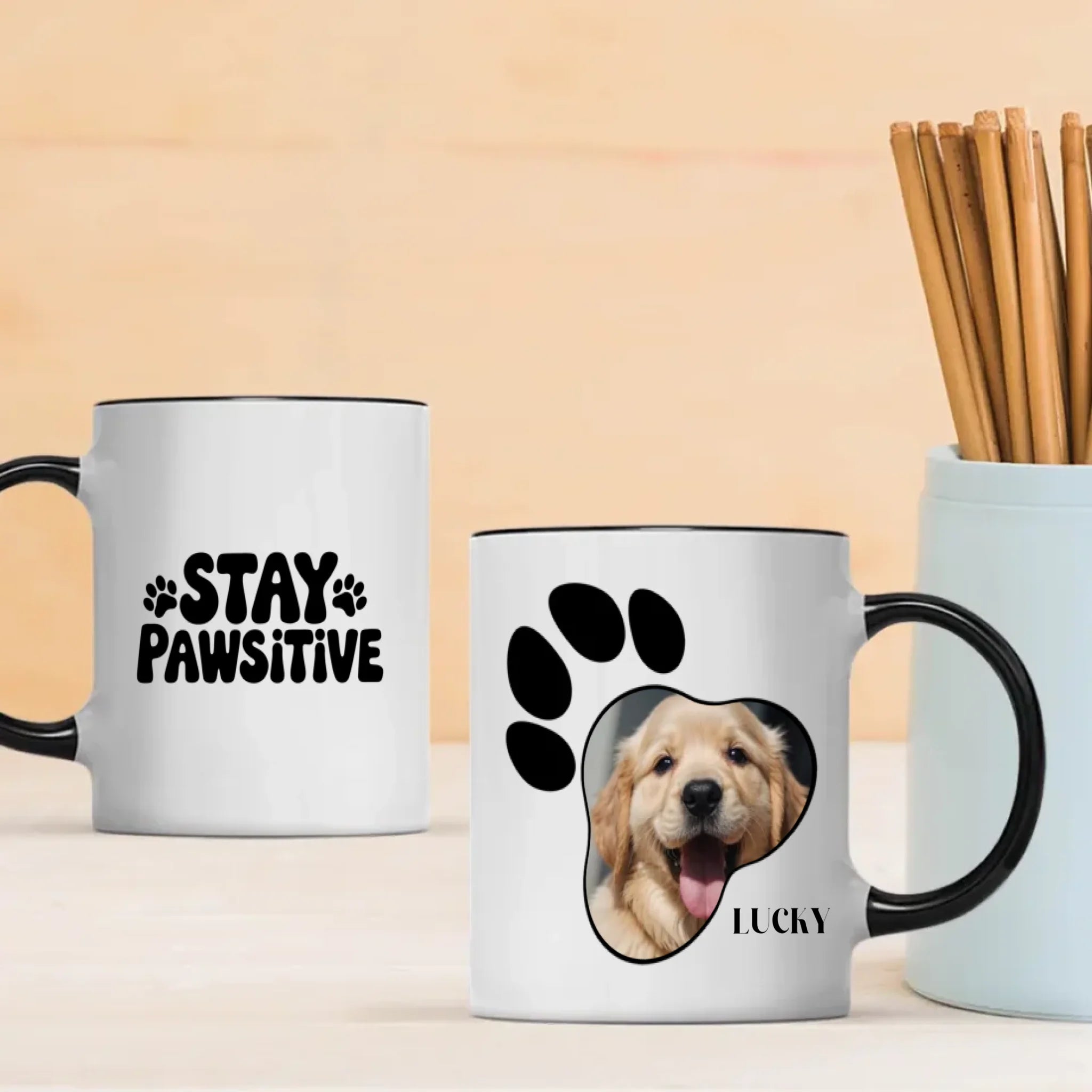 Personalized Stay Pawsitive Dog Mug – Custom Pet Photo Gift – 89Prints