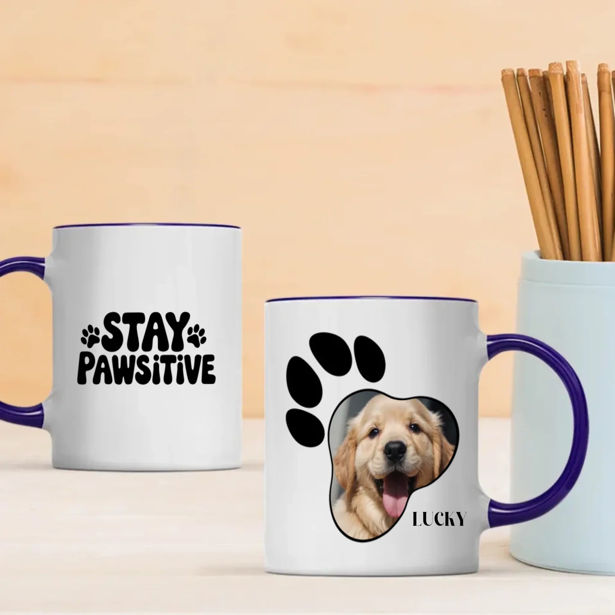 Personalized Stay Pawsitive Dog Mug – Custom Pet Photo Gift – 89Prints