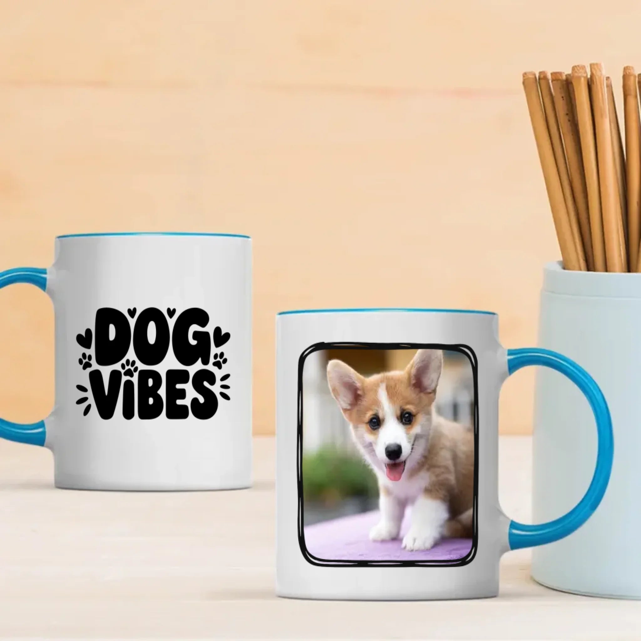 Dog Vibes Magic Mug – Personalized Heat Sensitive Coffee Mug with Your Dog Photo - 89Prints