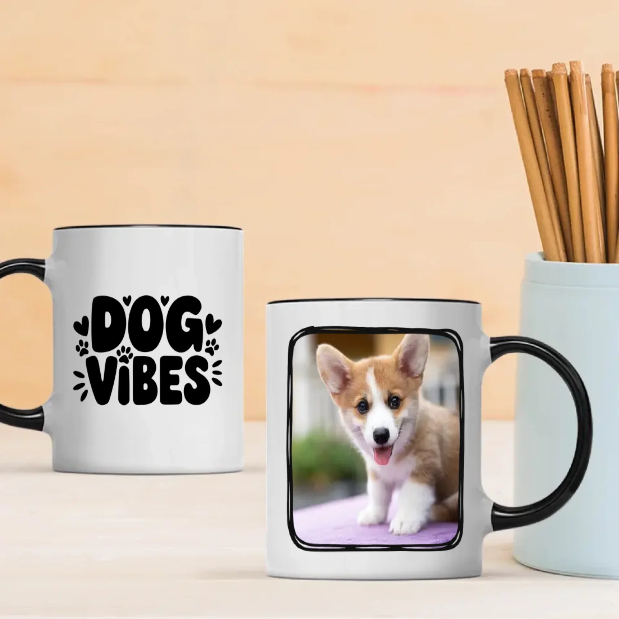 Dog Vibes Magic Mug – Personalized Heat Sensitive Coffee Mug with Your Dog Photo - 89Prints
