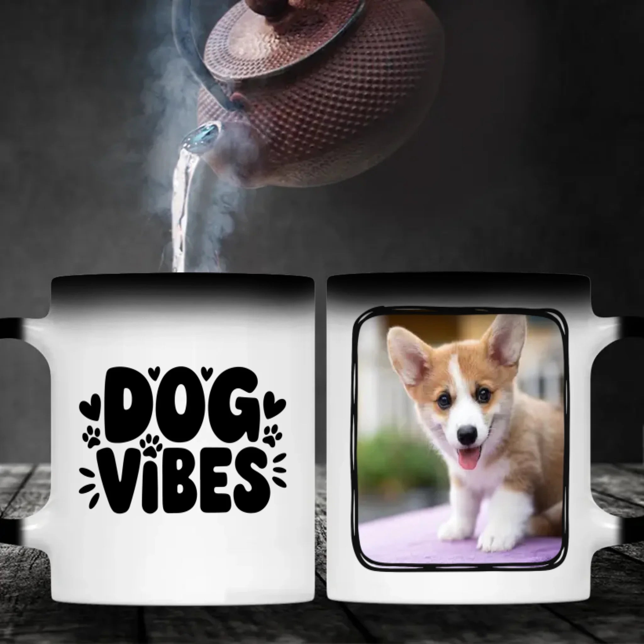 Dog Vibes Magic Mug – Personalized Heat Sensitive Coffee Mug with Your Dog Photo - 89Prints