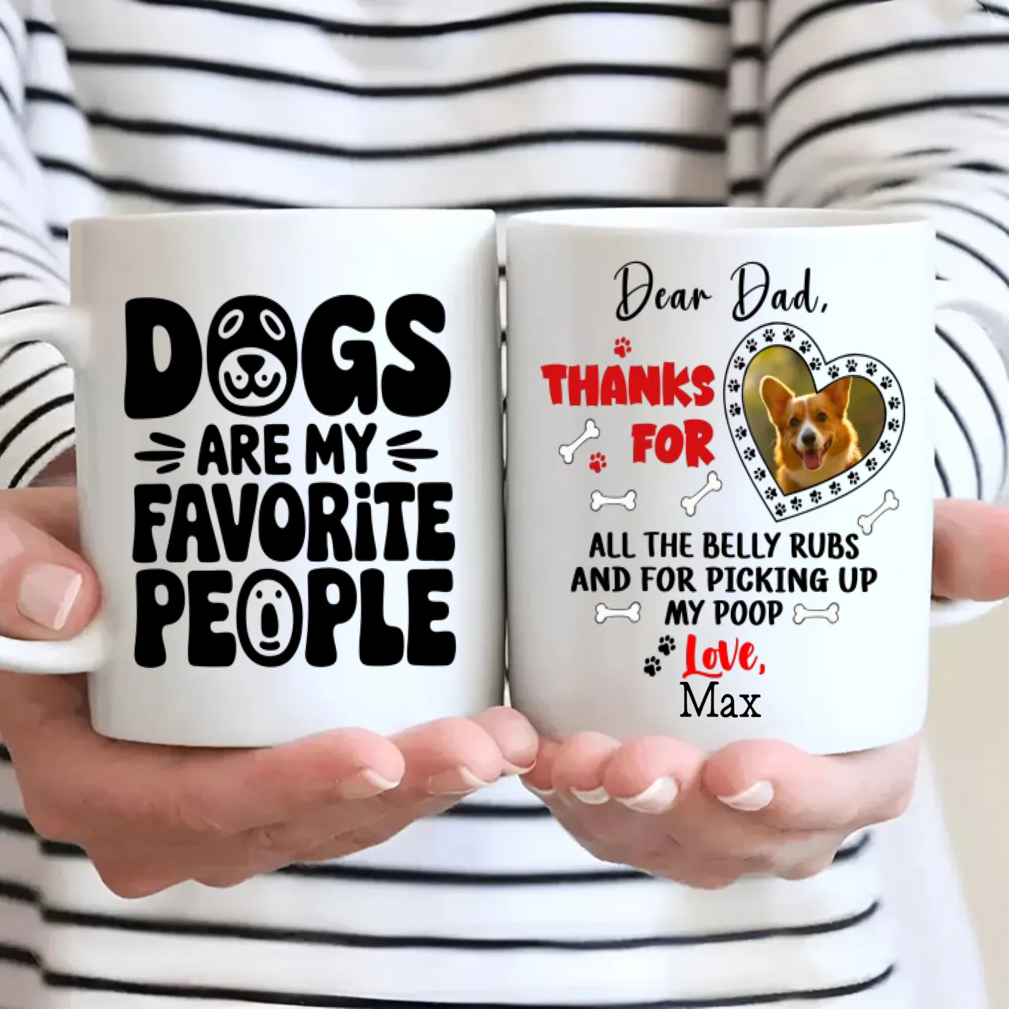 Dogs Are My Favorite People – Personalized Mug for Dog Dad, Custom Pet Photo Gift - 89Prints